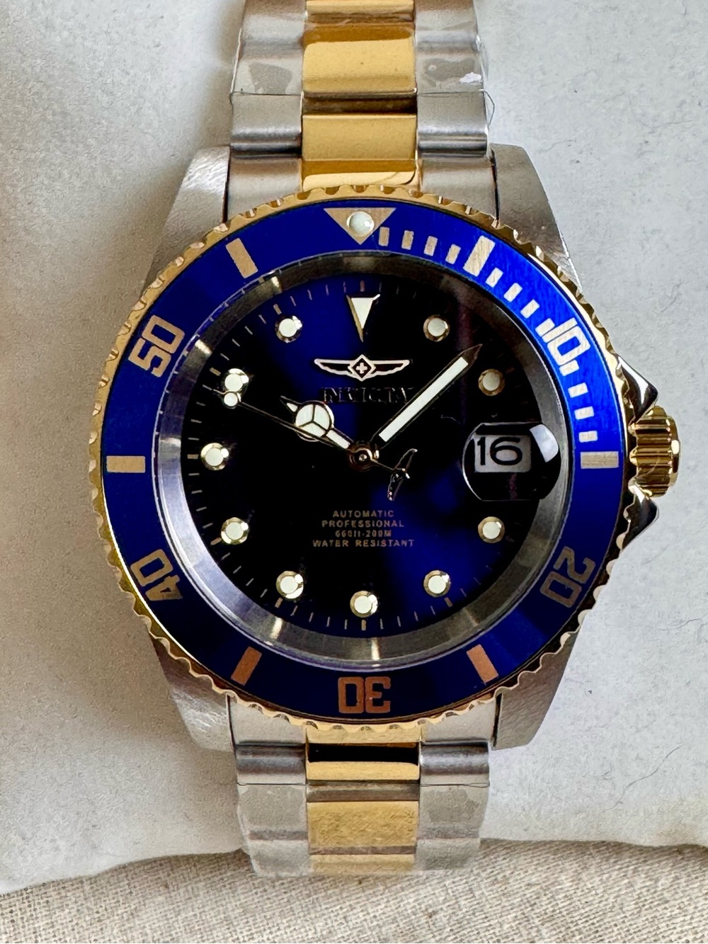 Invicta Pro Diver Automatic Blue/Gold 40mm Dive Watch 17045 NWT